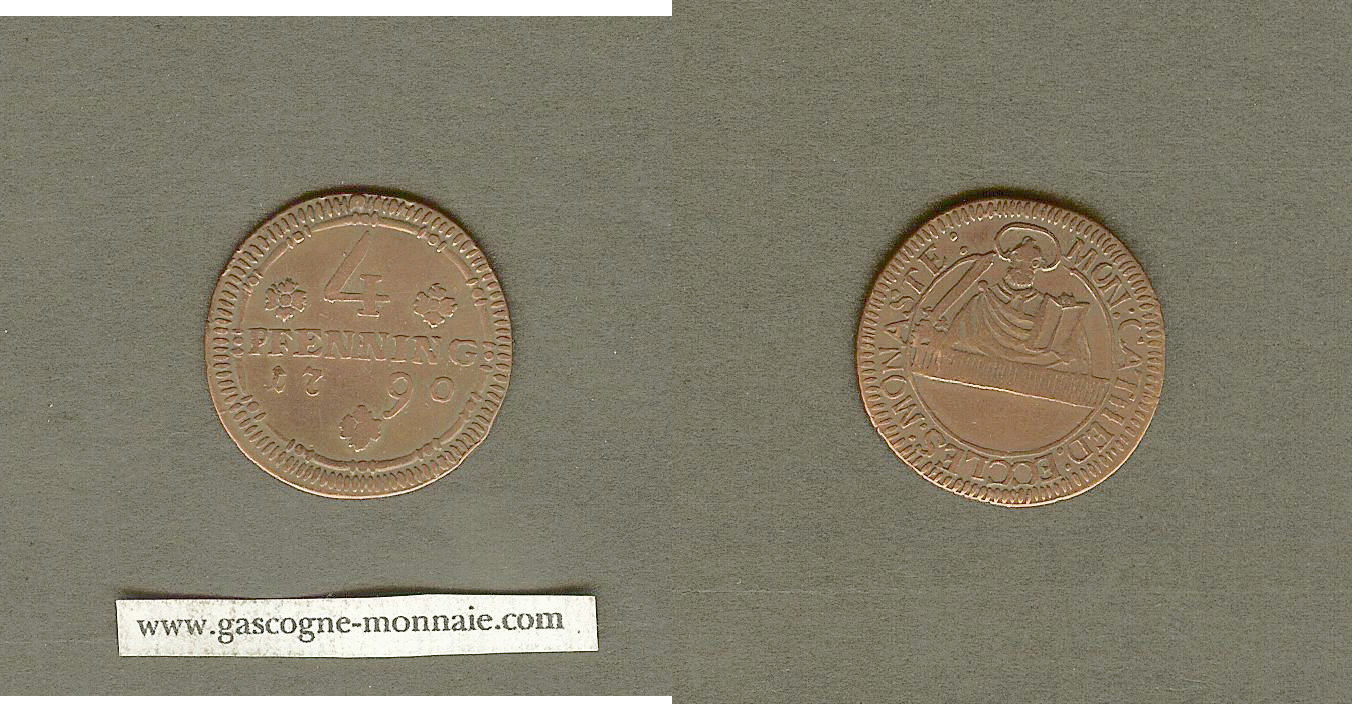 Allemagne Munster 4 Pfennig 1790 TTB